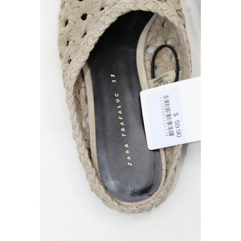 ZARA BRAIDED SPLIT SUEDE LEATHER MULE 6.5 - Picture 7 of 8